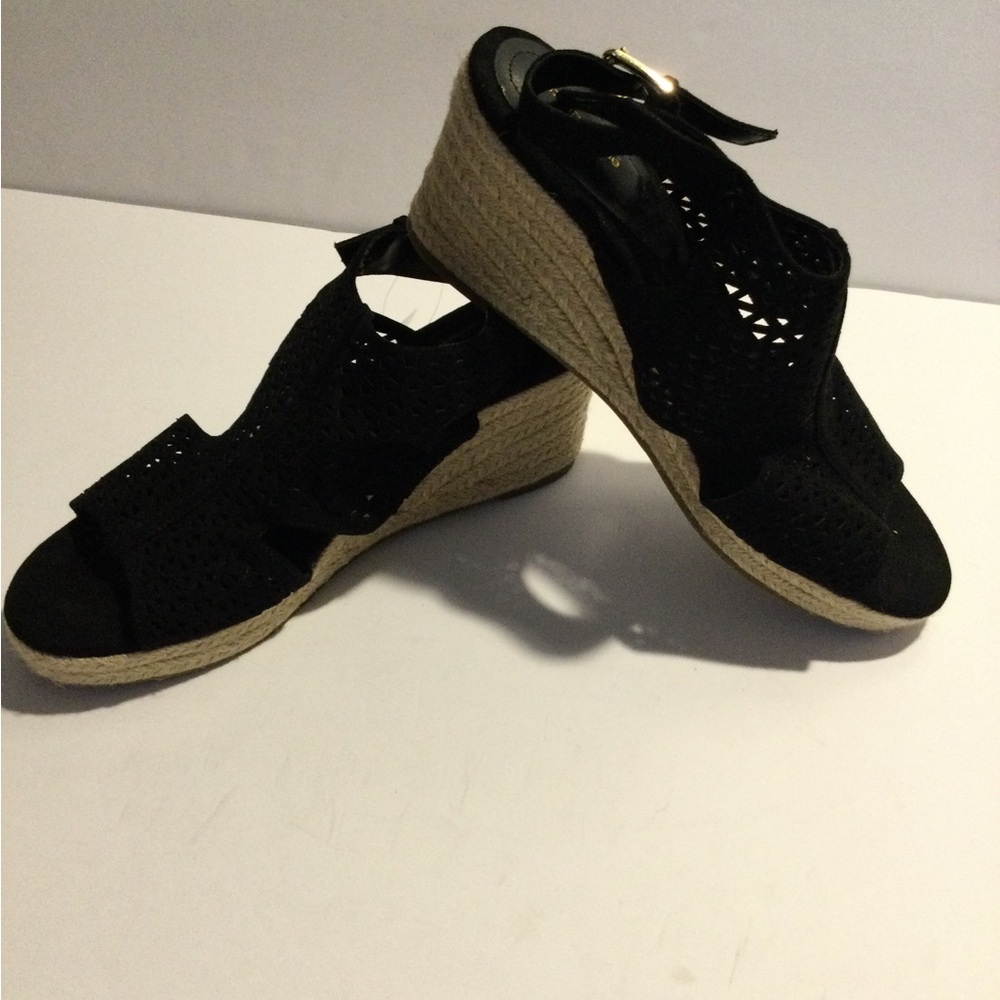 Womens black and straw heel/sandal by Liz Claiborne